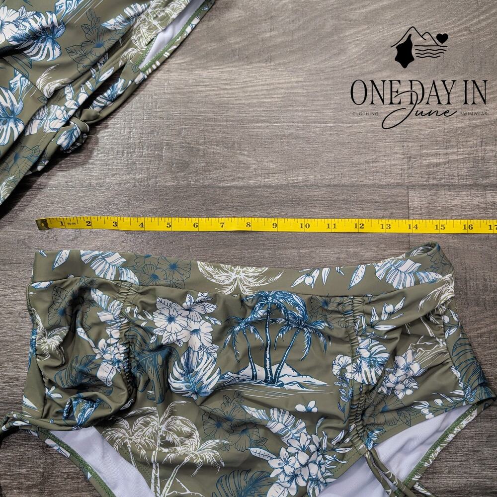 Aimage High Waist Drawstring Bikini Swimsuit Size XL - Picture 2 of 5